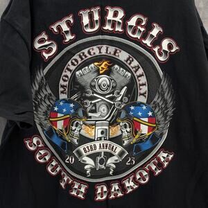 Sturgis SD Bike Rally 2023 black T-shirt XL motorcycle bikers skulls America